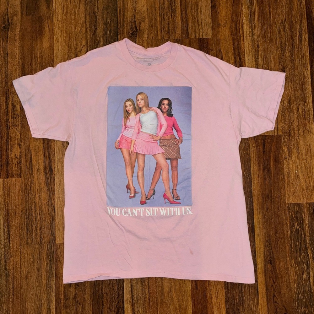 Mean Girls You Cant Sit With Us Graphic T-Shirt Pink Large Spencers Movie Tee